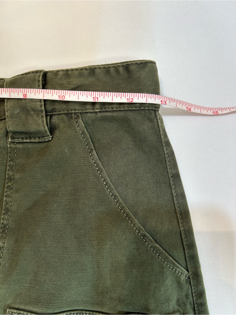 H&M L.O.G.G. Olive Utility A-Line Skirt with Front Zip Size 6 - Picture 8 of 9